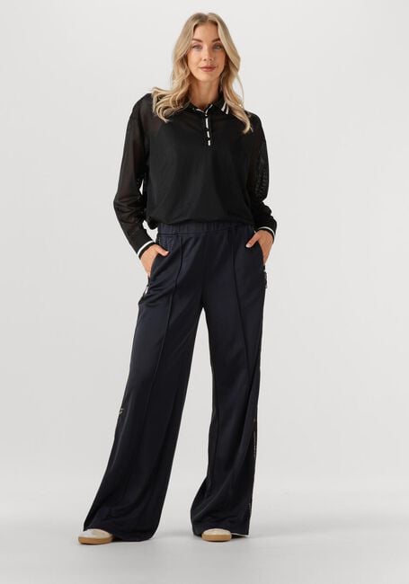 Donkerblauwe HAUTE L'AMITI&Eacute; Wijde broek LOGO TAPE TRACK TALL PANT - large