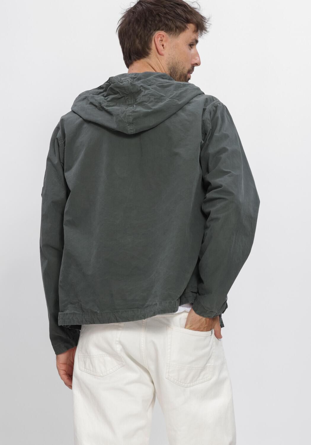 Grijze CP COMPANY Jack MICRO-REPS HOODED LENS JACKET - large