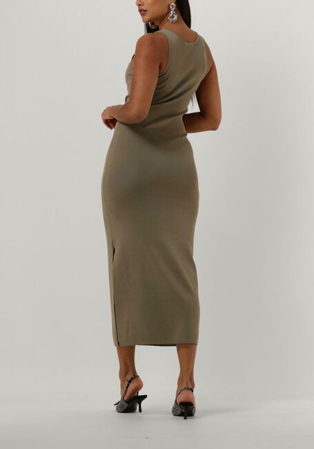Groene GESTUZ Midi jurk BRIELLEGZ SL RIB DRESS - large