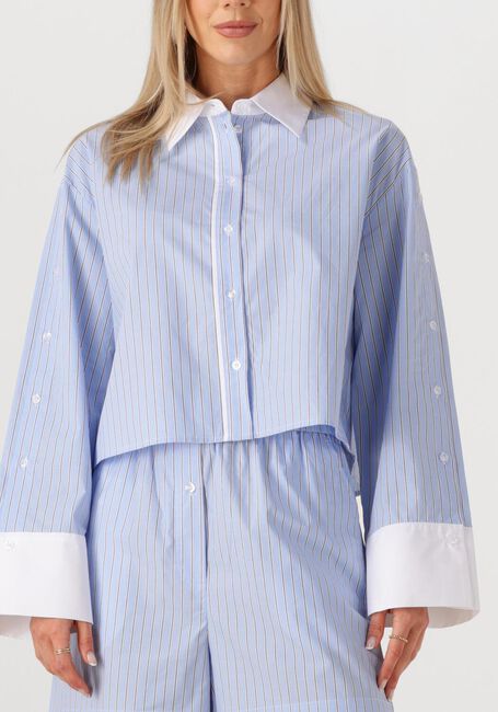 Blauwe SECOND FEMALE Blouses ALANIS COMBI SHIRT - large