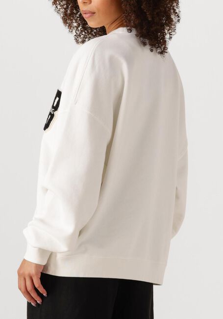 Witte ANINE BING Sweater MILES OVERSIZED SWEATSHIRT LETTERMAN - large