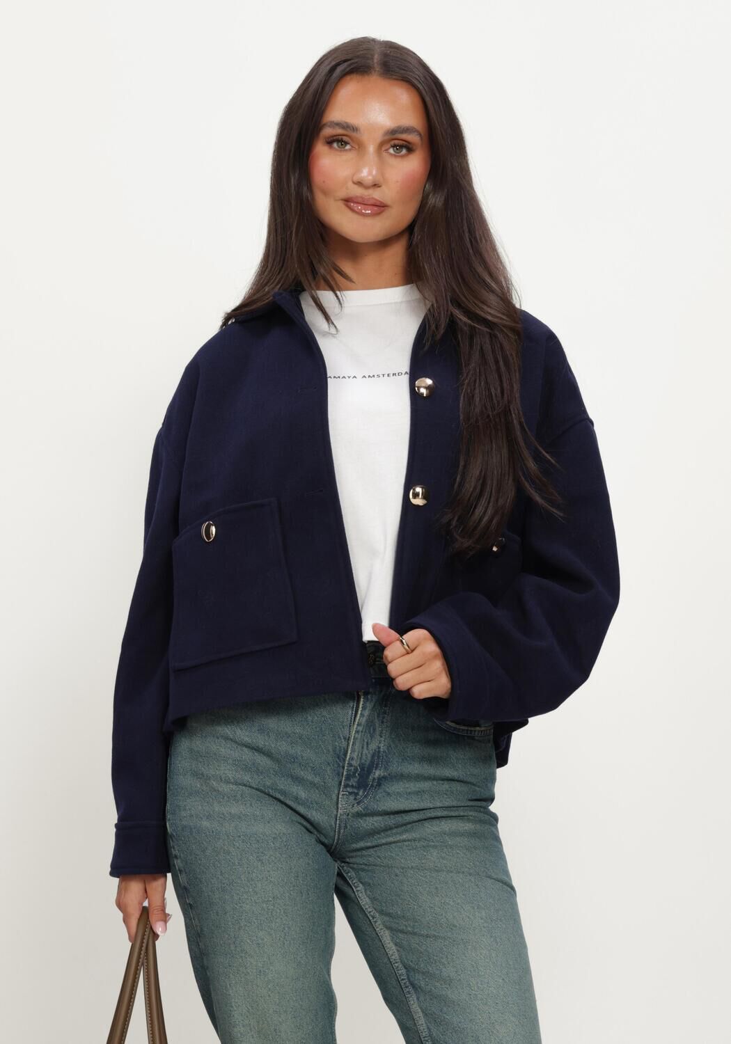 Donkerblauwe AMAYA AMSTERDAM Jack BLOOM JACKET - large