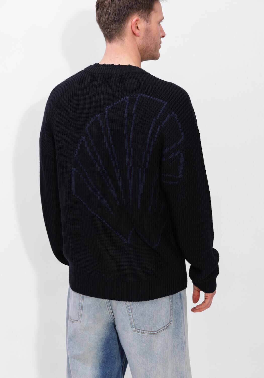 Zwarte NEW AMSTERDAM SURF ASSOCIATION Trui BIG LOGO CREWNECK - large