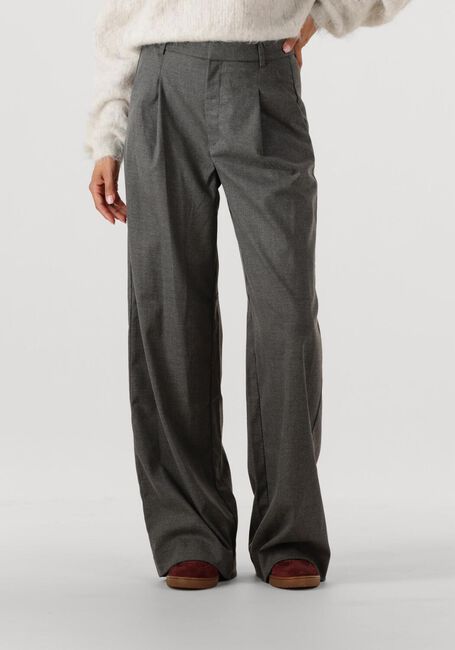 Grijze GESTUZ Wijde broek GZPAULA MELANGE MW WIDE PANTS - large
