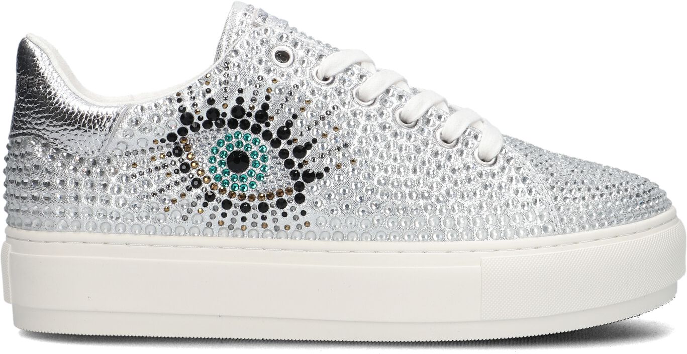 Kurt Geiger London Lage Sneakers Dames Laney Eye, Maat: 42, Materiaal: Leer, Kleur: Zilver