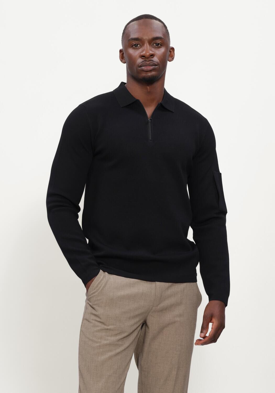 Genti Genti Trui Heren Polo Zip Ls
