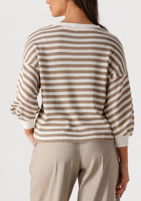 Beige SUMMUM Sweater JERSEY SWEATER WAFFLE LUREX STRIPE - large