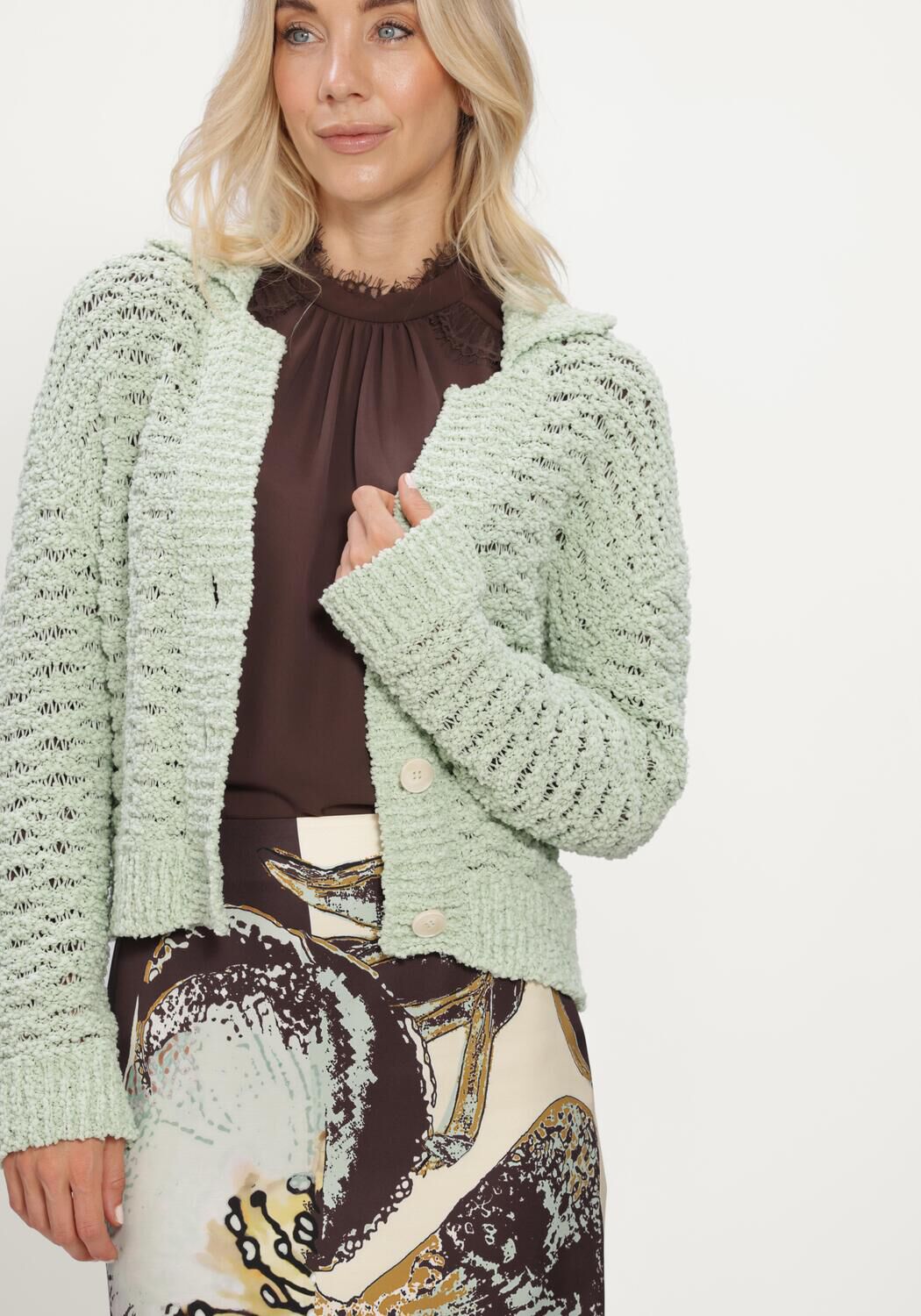 Groene MARC CAIN COLLECTION Vest CARDIGAN - large