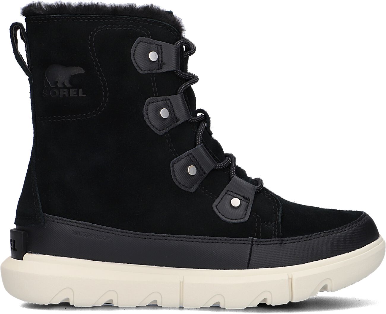 Sorel Vachtlaarzen Dames Sorel Explorer Ii Joan Faux Fur Wp, Maat: 37,5, Materiaal: Suède, Kleur: Zwart