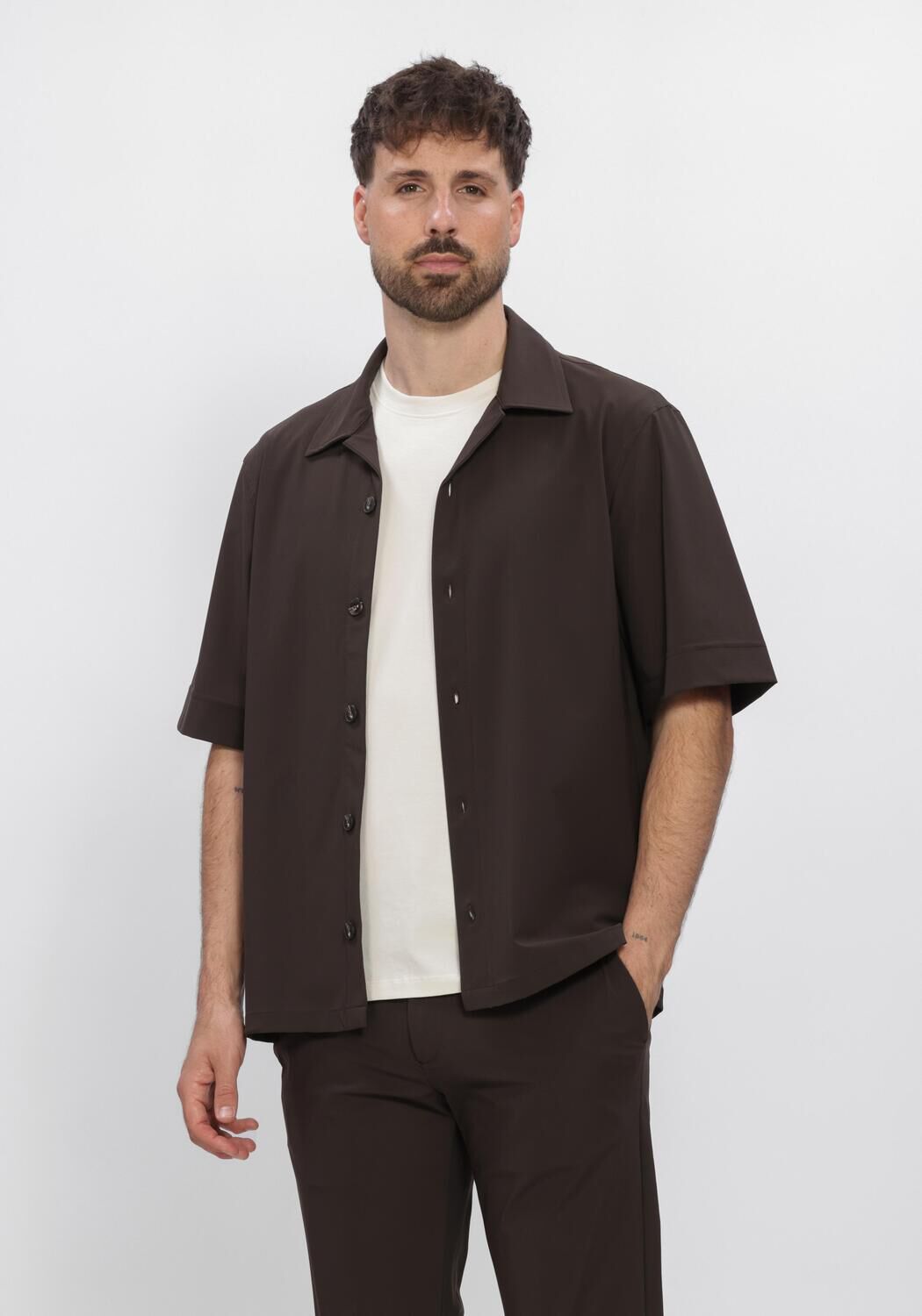 Bruine FERILLI Casual overhemd BEACH CLUB SHIRT - large