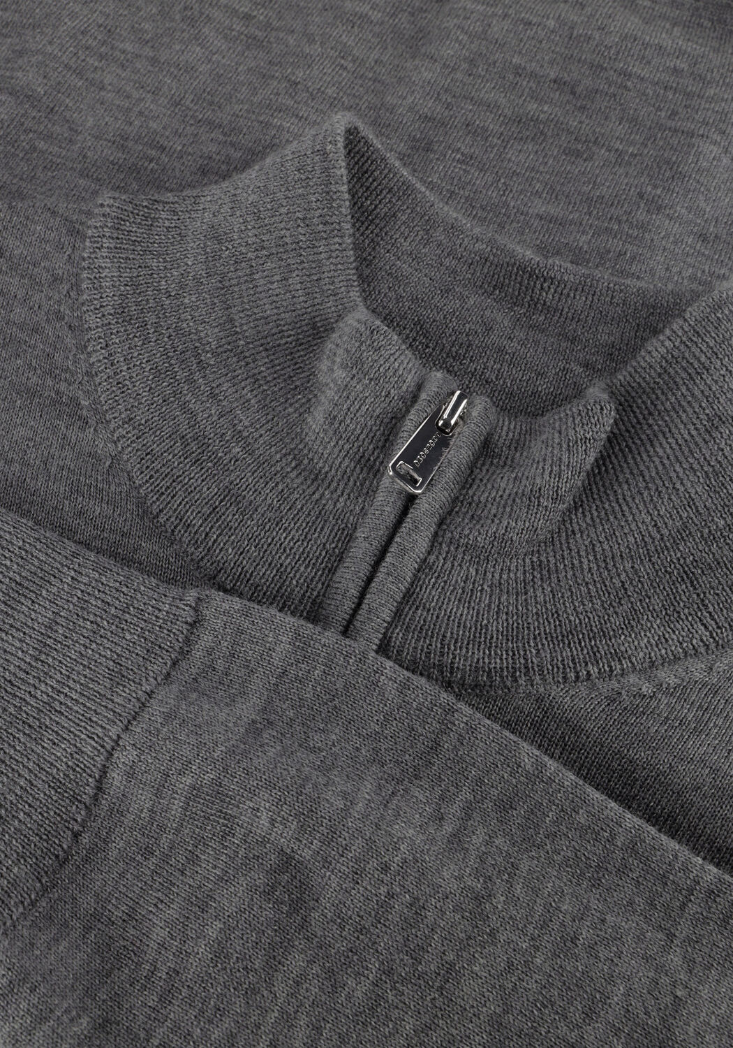 Grijze PROFUOMO Trui PULLOVER HALF ZIP MERINO - large