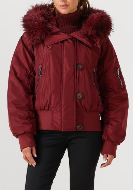 Rode GOLDBERGH Leren jas JEANNE SKI JACKET FAUX BORDER - large