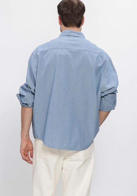 Blauwe AMI PARIS Casual overhemd LONG SLEEVE BOXY SHIRT WITH BUTTON DOWN COLLAR AND EMBROIDERED ADC - large