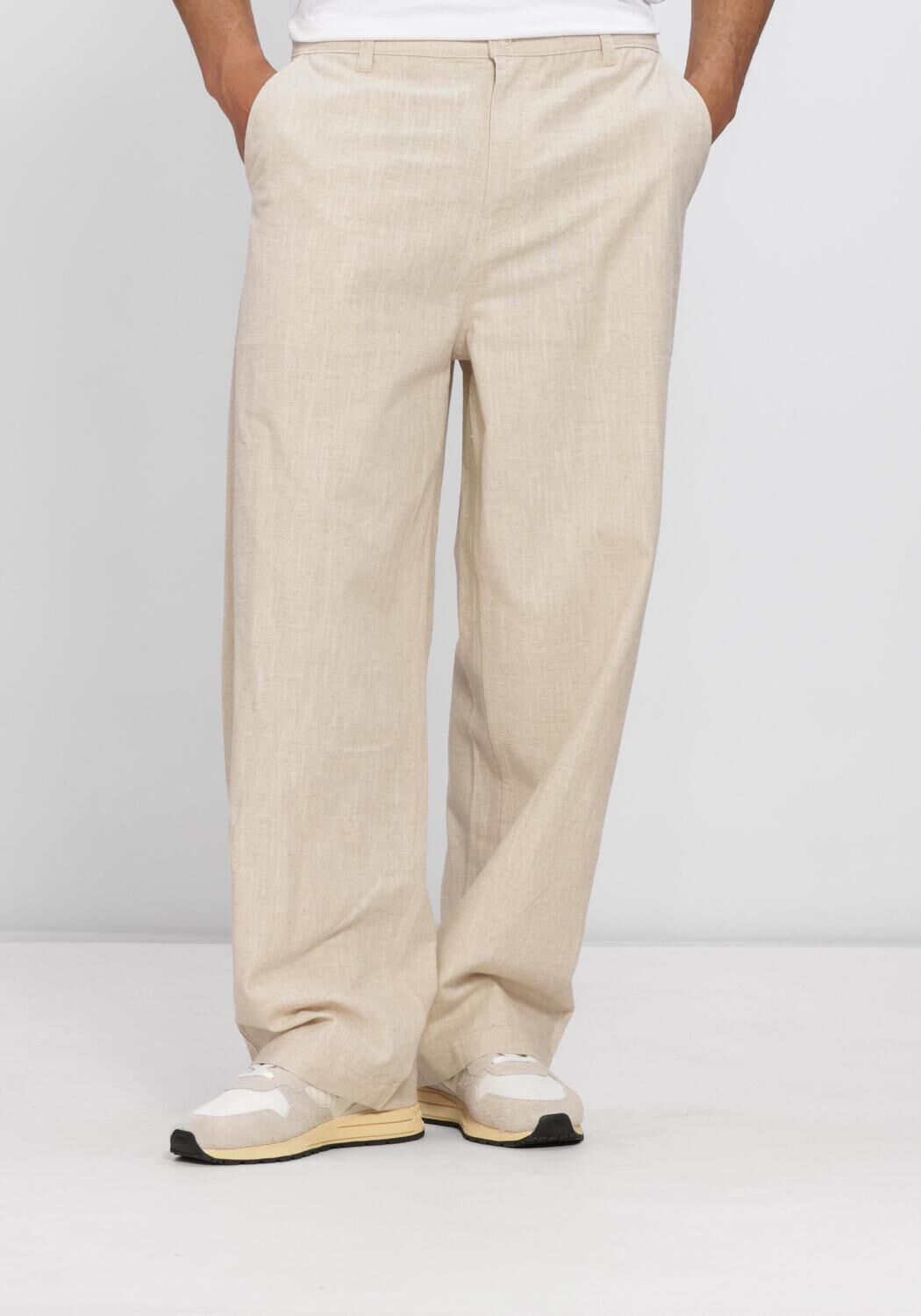 Zand OLAF HUSSEIN Chino LINEN BARREL LEG PANTS - large