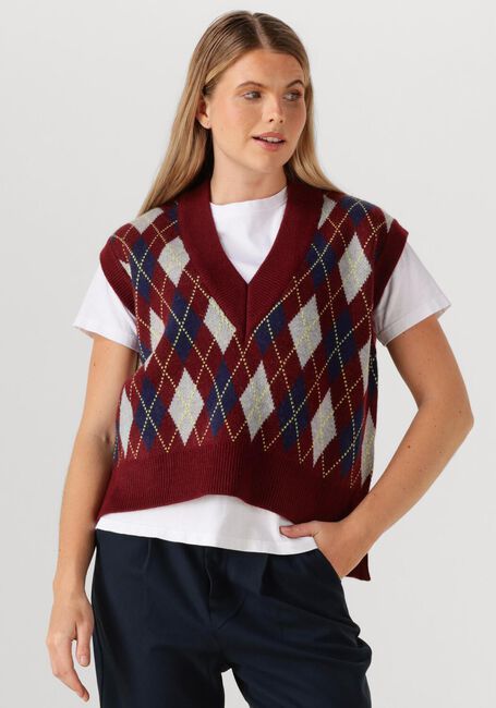 Bordeaux CO'COUTURE Spencer ROW CHECK VEST - large