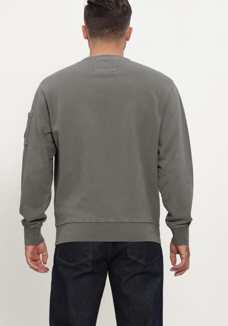 Lichtgrijze CP COMPANY Trui BRUSHED AND EMERIZED DIAGONAL FLEECE CREWNECK LENS SWEATSHIRT - large