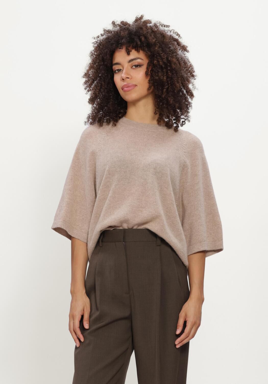 Beige ABSOLUT CASHMERE T-shirt LEANA - large