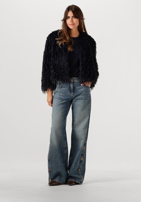 Donkerblauwe LUISA CERANO Faux fur jas 428512/4180 - large