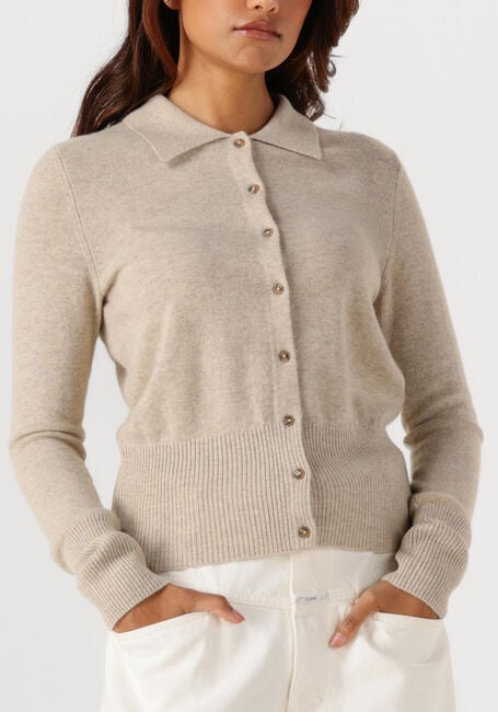 Beige CLOSED Trui CARDIGAN WITH COLLAR - large