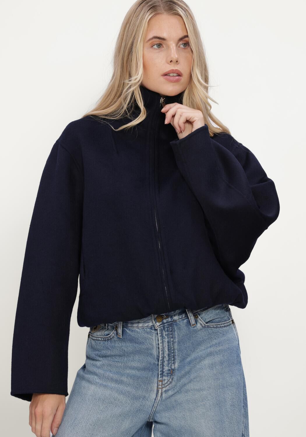 Blauwe ALTER EGO Jack MARY WOOL JACKET - large