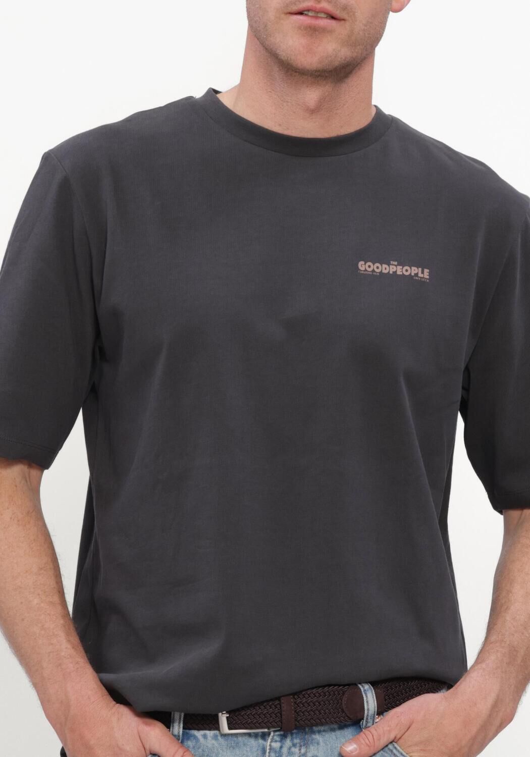 Donkergrijze THE GOODPEOPLE T-shirt TEX - large