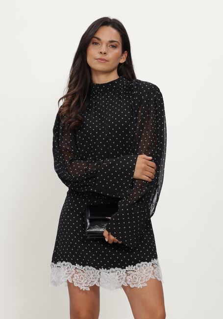 Zwarte ROTATE Blouses MINIDRESS LS LACE DETAIL - large