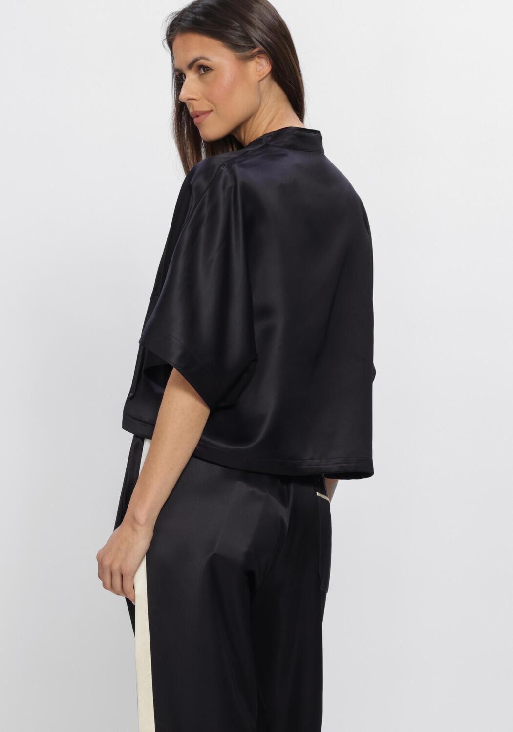 Donkerblauwe MARGAUX LONNBERG Blouses ISHA BROWN SATIN PANTS - large