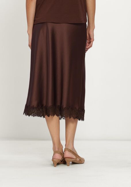 Bruine LUISA CERANO Midirok SATIN-ROCK MIT SPITZENDETAIL - large