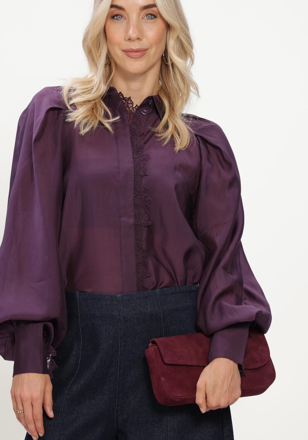 Paarse COPENHAGEN MUSE Blouses CMMOLLY-SHIRT - large