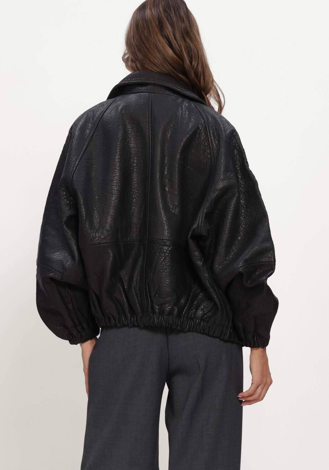 Zwarte ALTER EGO Leren jas MARLEY LEATHER JACKET - large