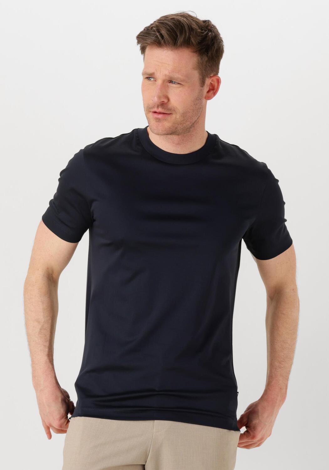 Boss Black T-Shirt Heren H-tessler, Maat: L, Kleur: Donkerblauw