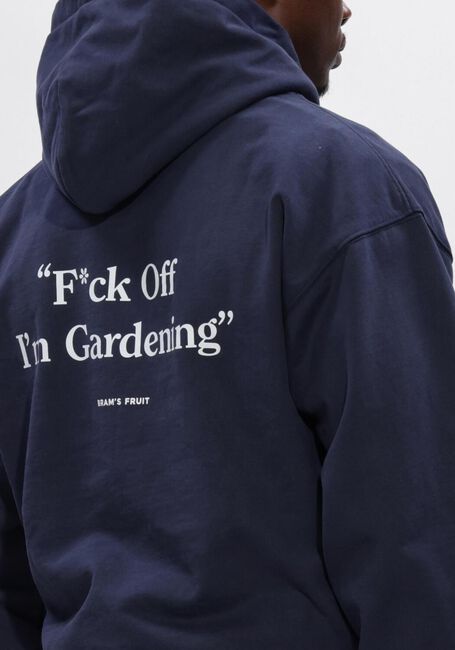 Donkerblauwe BRAM'S FRUIT Sweater F*CK OFF I'M GARDENING HOODIE - large