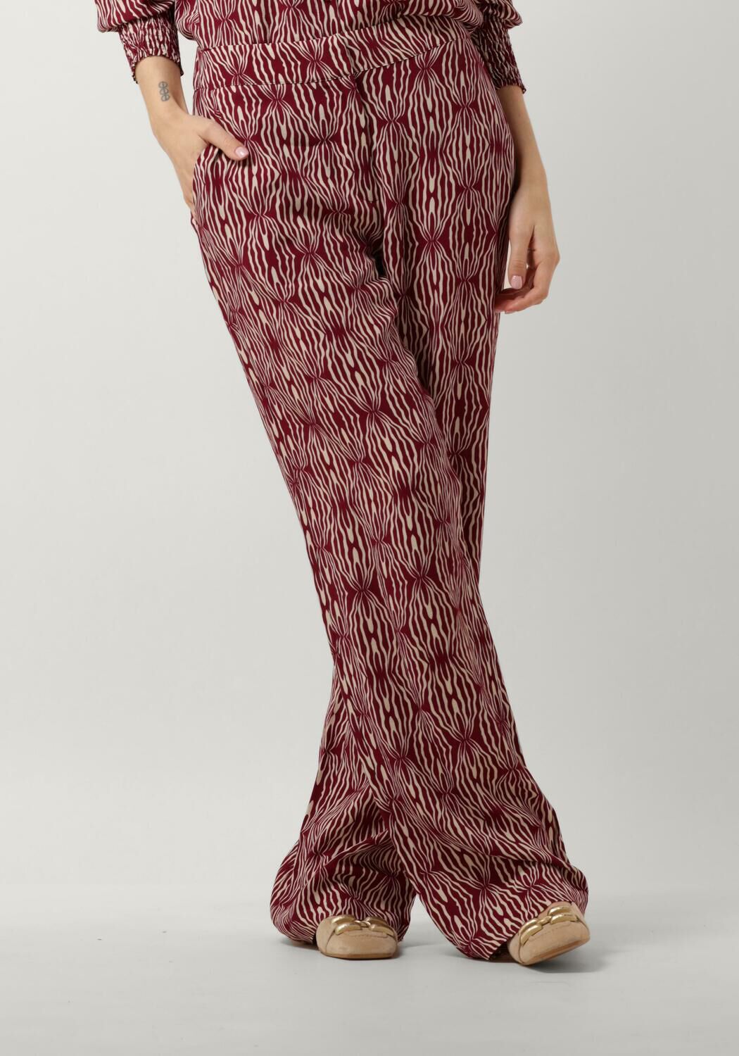 Spooq the Label Wijde Broek Dames Celia Pants, Maat: M, Kleur: Rood afbeelding 1