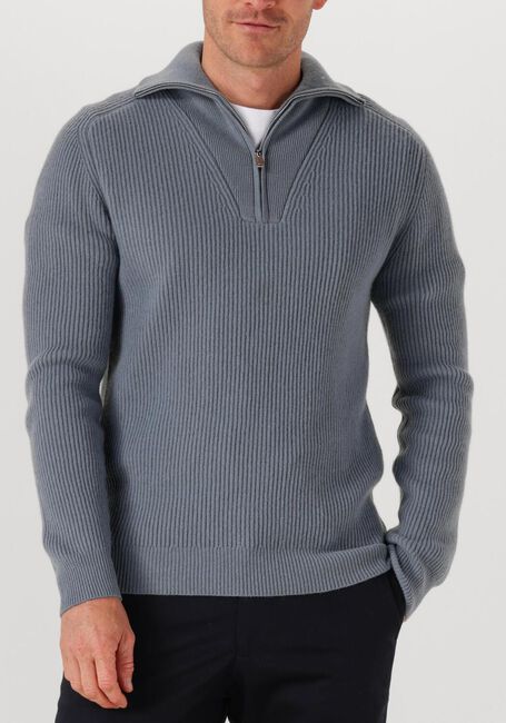 Grijze PROFUOMO Trui PULLOVER HALF ZIP - large