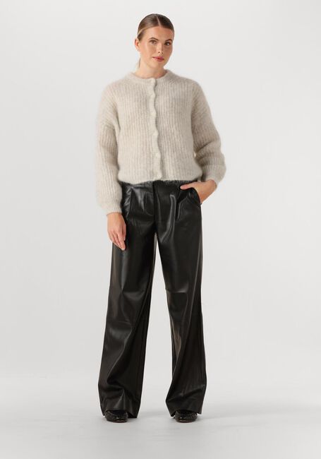 Zwarte DANTE6 Wijde broek JULES FAUX LEATHER PANTS - large