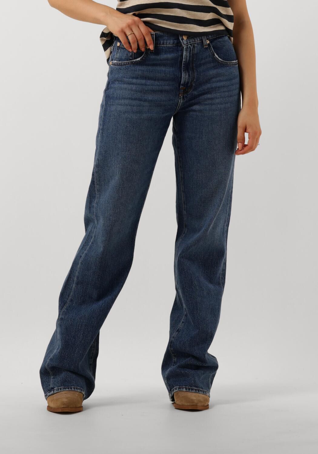 7 for all Mankind Wide Jeans Dames Tess Trouser, Maat: 26, Kleur: Blauw