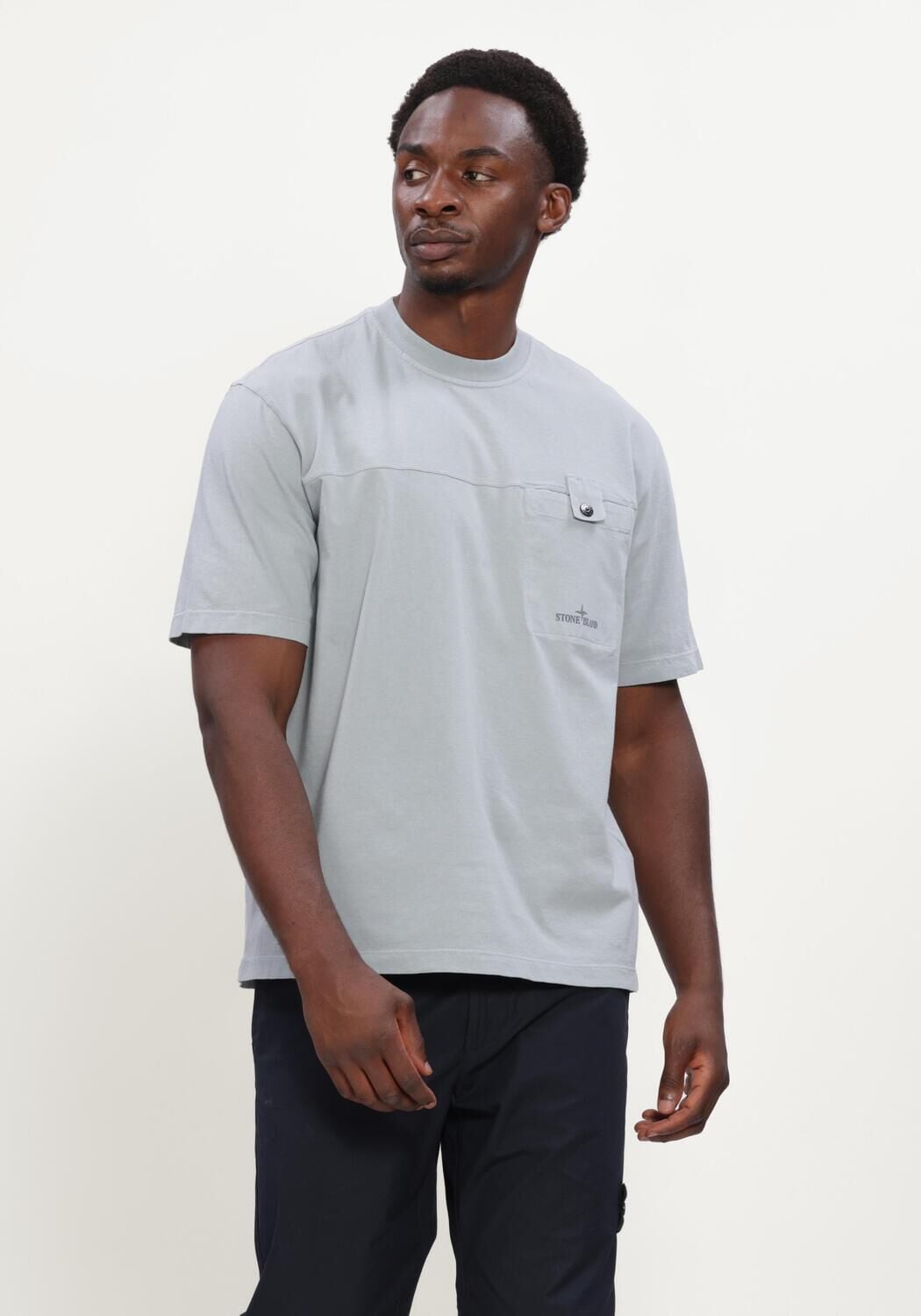 Lichtgrijze STONE ISLAND Polo SS T-SHIRT S0500 - large