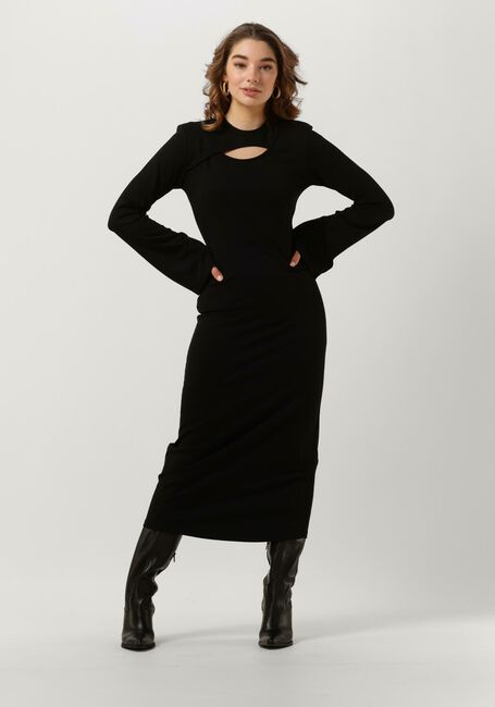 Zwarte GESTUZ Midi jurk ANKAGZ LONG DRESS - large