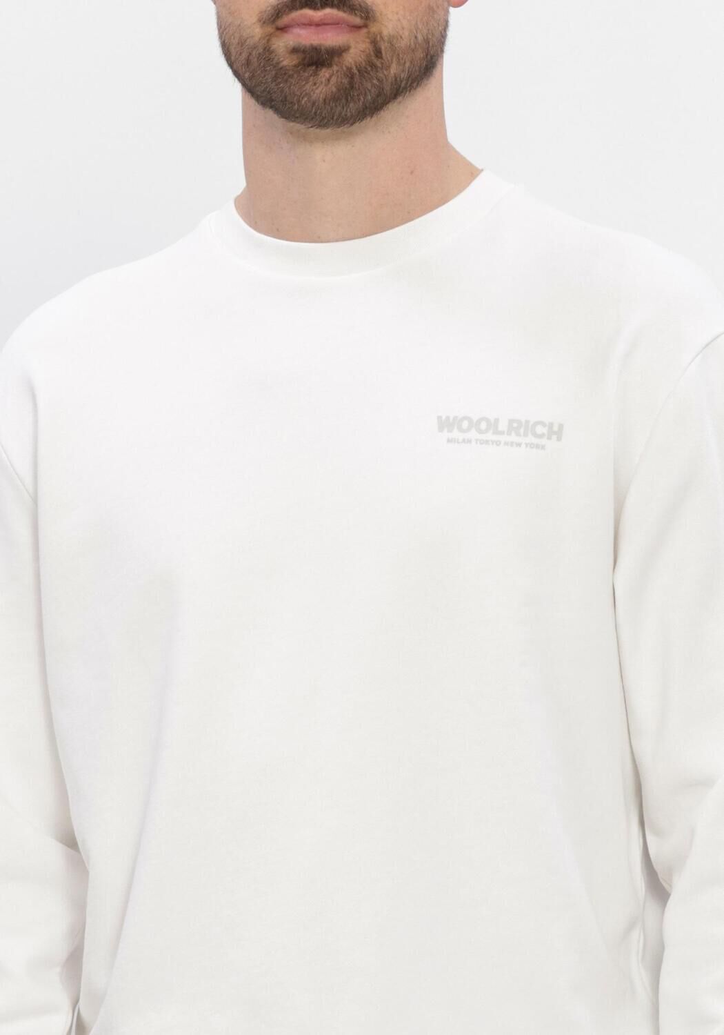 Witte WOOLRICH Sweater MACRO LOGO CREWNECK - large
