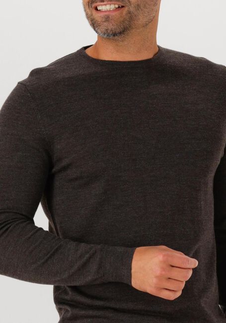 Bruine PROFUOMO Trui PULLOVER CREW NECK MERINO - large