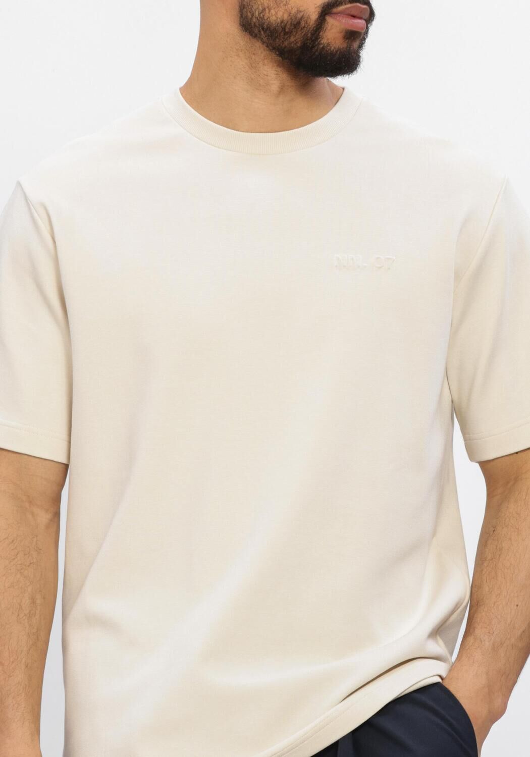 Beige NN.07 T-shirt NAT SS LOGO TEE 3457 - large
