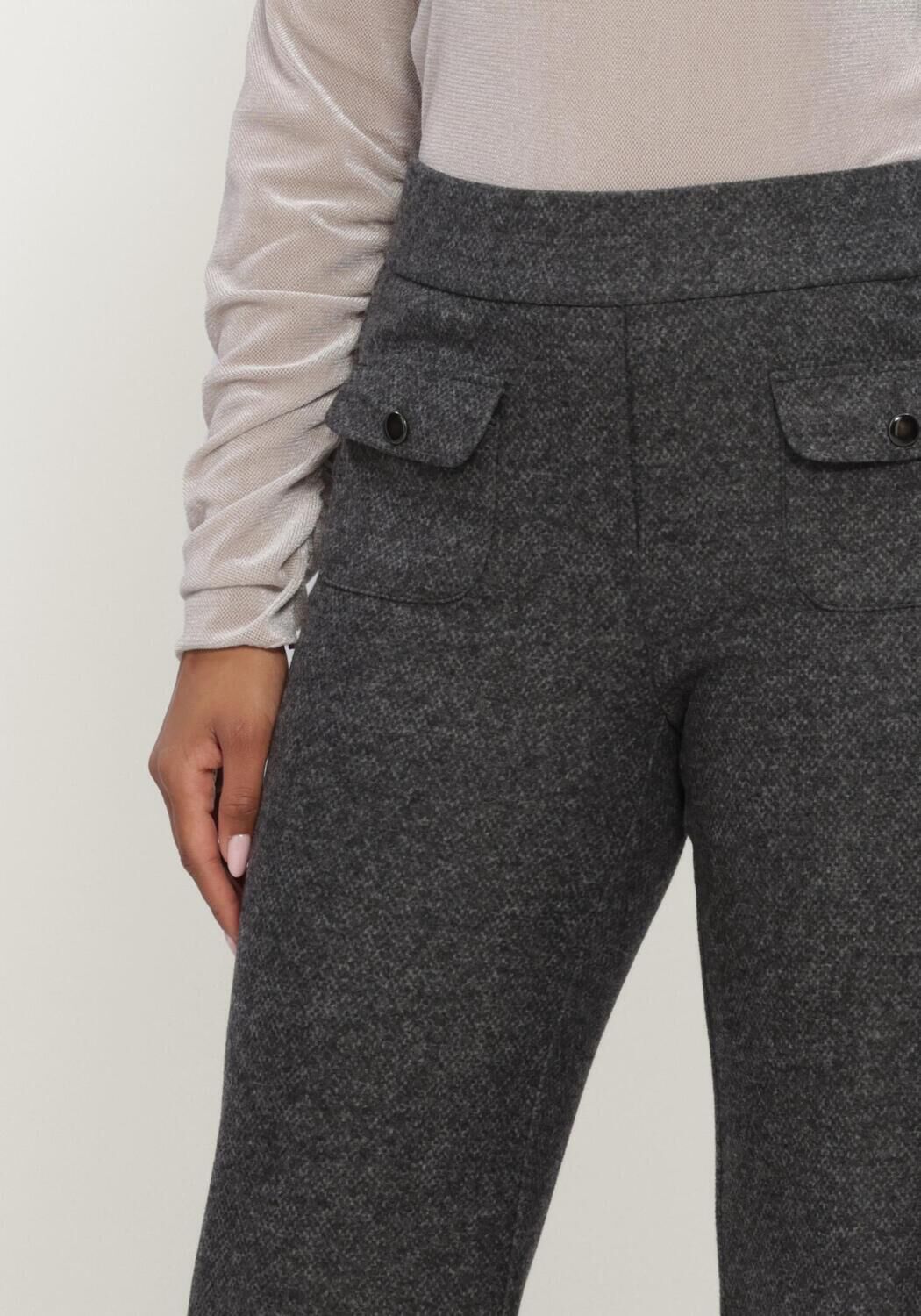 Donkergrijze LUISA CERANO Pantalon BABYFLARE AUS PUNTO-MILANO - large