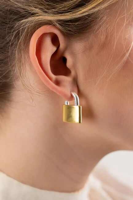Multi LOTT. GIOIELLI Oorbellen CL EARRING PADLOCK S (BRASS) GOLD/SILVER - large