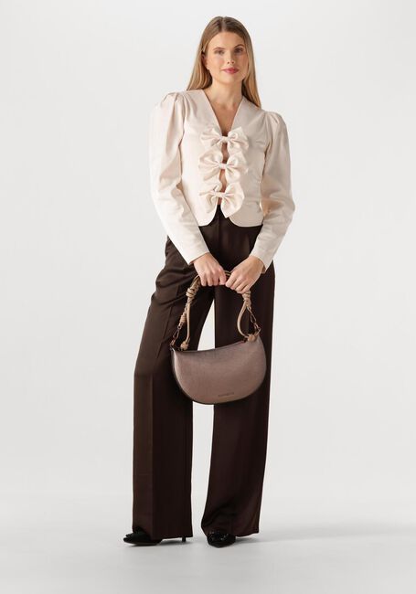 Bruine DANTE6 Wijde broek JULES SATIN SMART PANTS - large