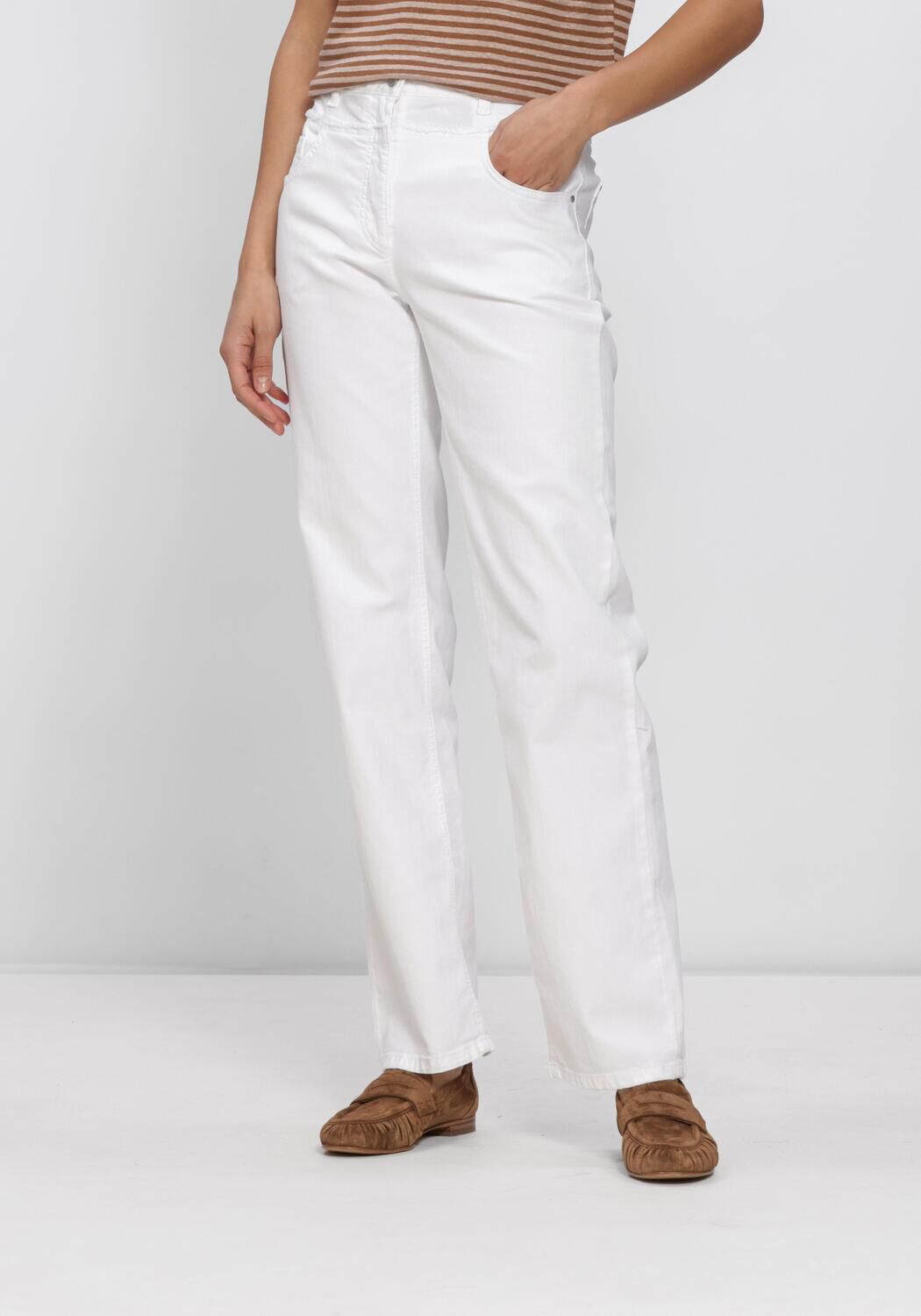 Witte LUISA CERANO Straight leg jeans STRAIGHT DENIM MIT DOPPELBAND - large