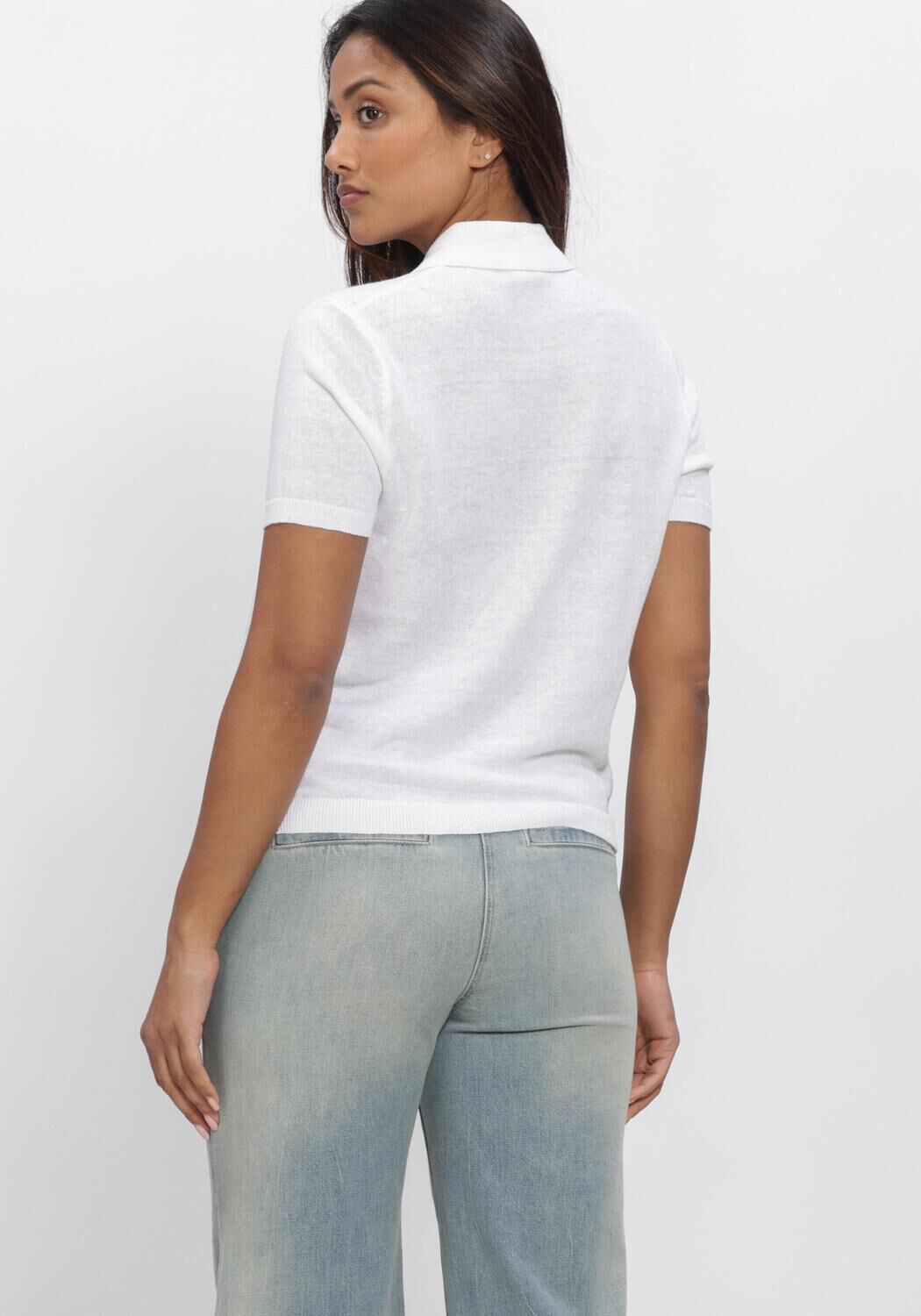 Witte LUISA CERANO T-shirt LEINEN POLO - large