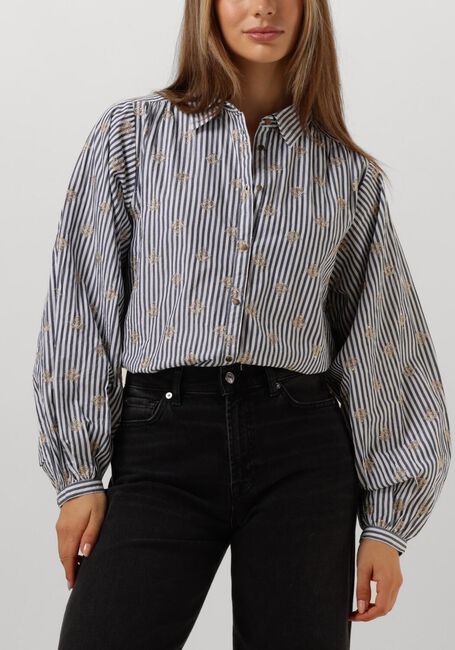 Witte SUMMUM Blouses BLOUSE SCATTERED EMBROSTRIPE - large