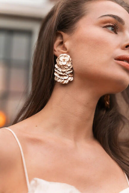 Gouden LOTT. GIOIELLI Oorbellen CE SQ SEQUIN SHELL LOOK WATERFALL - large