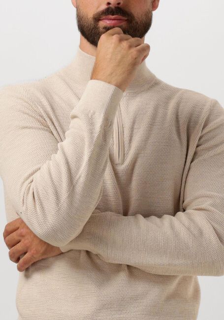 Beige PROFUOMO Trui PULLOVER HALF ZIP - large