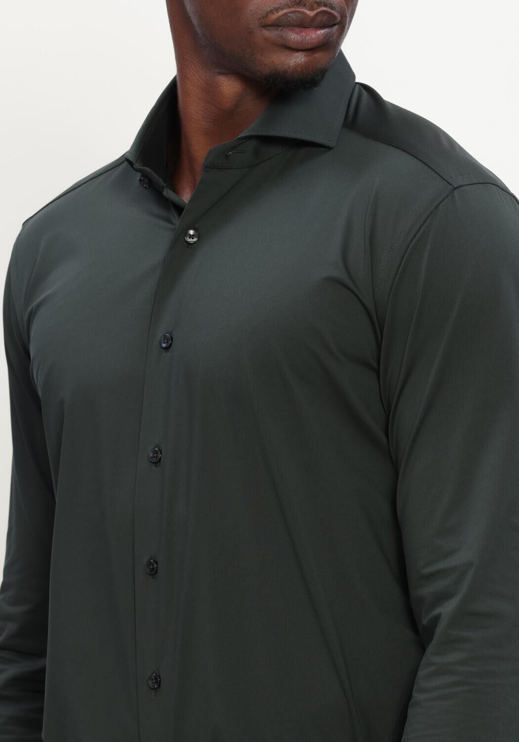 Donkergroene XACUS Klassiek overhemd ACTIVE SHIRT 520ML - large